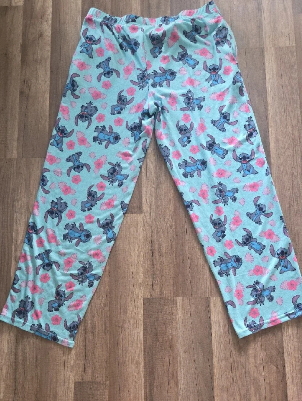 Disney Light Blue Stitch Floral  Pajama Bottoms - Picture 4 of 4